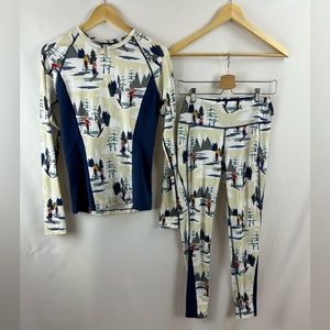Obermeyer Limited Edition Ski Base Layer Crew and Pant Set | Size S